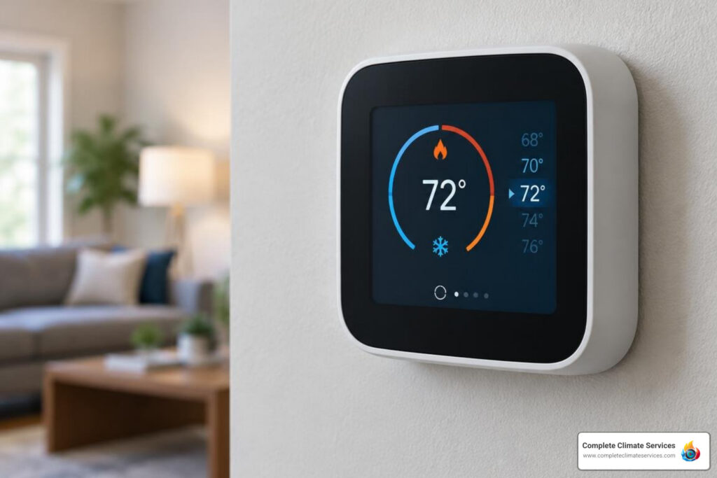 digital thermostat displaying rapid heating cycles